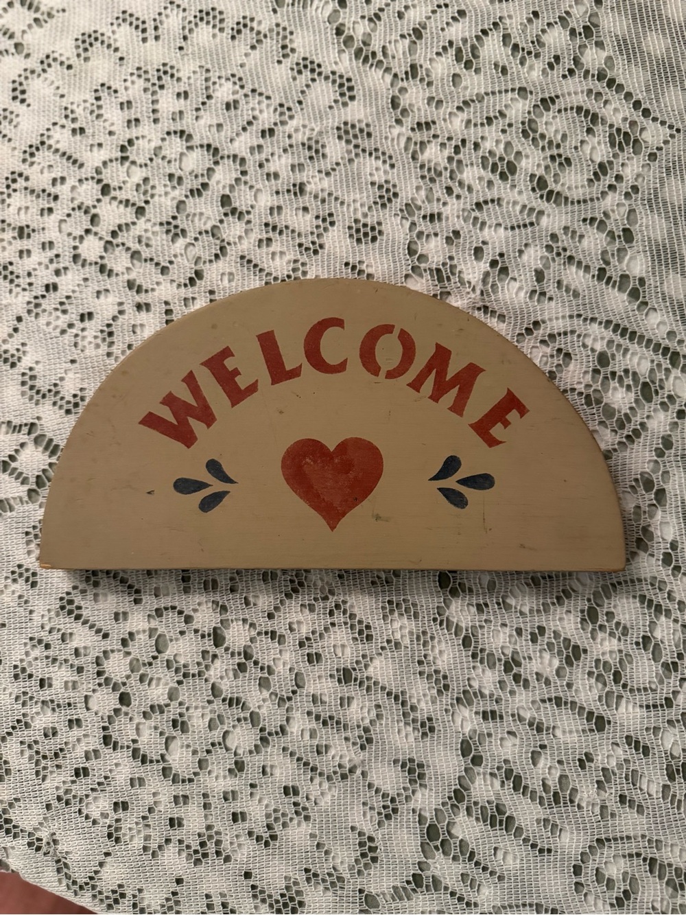 Granny core hand painted wooden welcome sign folk art